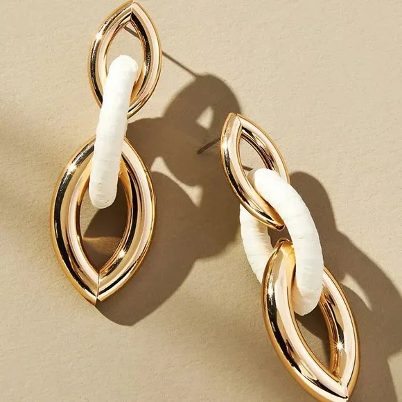 Anthropologie Triple Marquise Drop Earrings - Picture 2 of 6